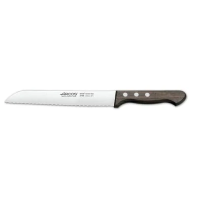 Imagen de Arcos Serie Atlantico Cuchillo Panero Hoja Serrada de Acero Inoxidable 200 mm Mango Madera Palisandro Color marrón