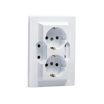Imagen de Enchufe Schuko de 4 enchufes, empotrable, IP20, 5403, color blanco