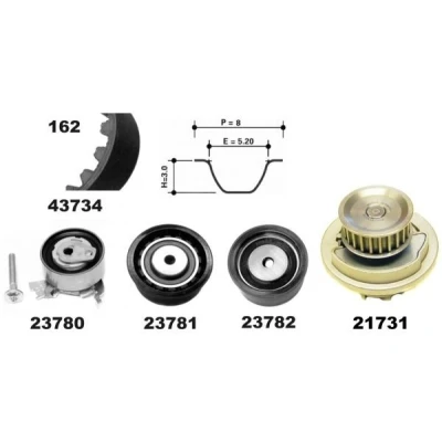 Imagen de MAPCO 41739/1 Bomba de Agua + Kit Distribucion 20mm OPEL: Astra G Sedán, CC, Coupé