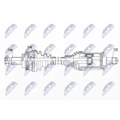 Imagen de NTY NPW BM 081 Árbol de transmisión Eje delantero, izquierda 611 BMW: 5 Berlina