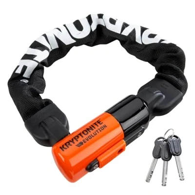 Imagen de Kryptonite (000792) ANTIRROBO Mini Cadena INTEGRADA (10x550mm) Candado, Calidad, Kabelschloss Evolution Serie 4 Integrated Chain 1055, Schwarz, 3500319