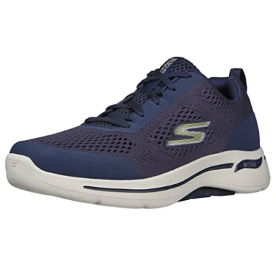 Imagen de Skechers Gowalk Arch Fit Athletic Workout Walking Shoe with Air Cooled Foam, Zapatillas Hombre, Marino/Dorado, 46 EU X Ancho