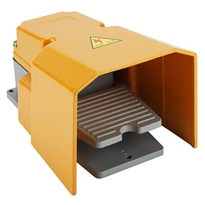 Imagen de 250 V 10 A Interruptor De Pie Aluminio Resistente al Aceite Pedal la Corrosión Encendido/apagado Con Protector Solo