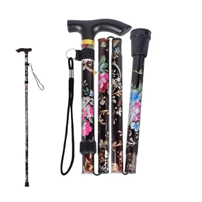 Imagen de BOBOZHONG Bastones para Mayores Plegables, Ancianos Bastón Plegable Mujer Extensible, Ajustable en Altura, hogar y Viaje Azul