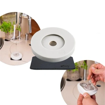 Imagen de silwy Adaptador magnético para Vasos existentes (Incluye Nano Almohadilla de Gel Metal), Gris, Universal Größe Stielgläser, 2