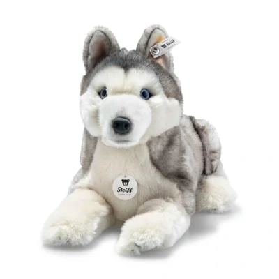 Imagen de Steiff Bernie Husky Peluche Tumbado (33 cm), Color Gris y Blanco