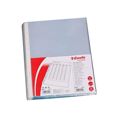 Imagen de Esselte 46099 Fundas portadocumentos COPYSAFE PP Piel de naranja con refuerzo (caja 100 ud.) DIN A4. 16 taladros