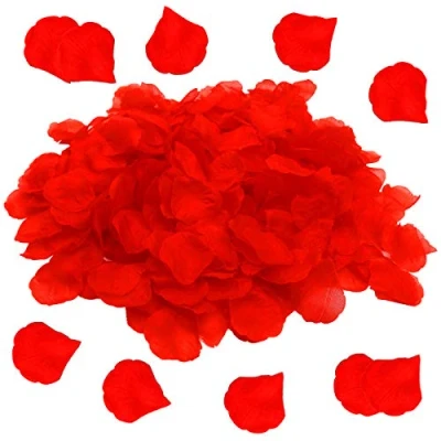 Imagen de OWLKELA 1200PCS Pétalos Rojas Artificiales, Boda, Día de San Valentín, Centro Mesa, Cumpleaños, Ambiente Romántico