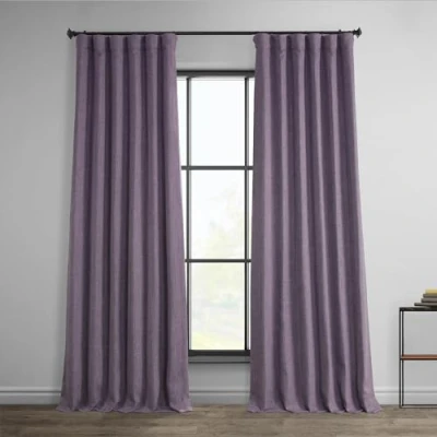 Imagen de HPD Half Price Drapes Cortinas de Lino sintético para oscurecer la habitación, 84 Pulgadas Largo, Lujo Dormitorio y Sala Estar (1 Panel), 50 Ancho x
