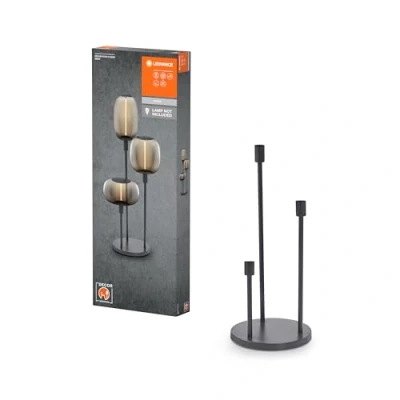 Imagen de LEDVANCE lámpara de pie decorativa con 3 casquillos E27, tres soportes (altura 36cm, 59cm y 78cm),gris oscuro, cable alimentación 1,8m, LED OSRAM 1906 a juego disponible por separado