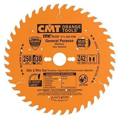 Imagen de CMT ORANGE TOOLS 271.250.42M Sierra Circular (Ultra itk) 250x1.7x30 z 42, Naranja, 250x1,7x30