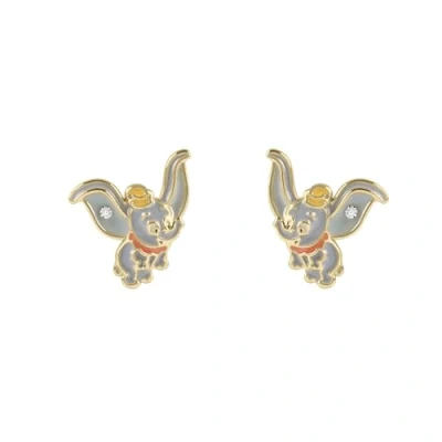 Imagen de Disney Pendientes de tuerca con diseño elefante Dumbo para niñas, talla única, Latón, No es una piedra preciosa