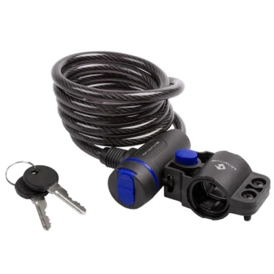 Imagen de M Wave Llave Soporte Candado Espiral, Unisex Adulto, Negro, 1500 x 8 mm