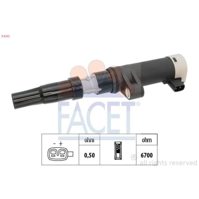 Imagen de FACET 9.6332 Bobina de encendido RENAULT: CLIO 2, 3, MEGANE DACIA: Sandero I, Duster SUV, LOGAN 2