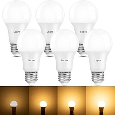 Imagen de Lepro Bombilla LED E27 Regulable, 8,5 W equivalente a 60 W, Blanco Cálido 2700 K Bombillas LED, 806 lm Edison A60, Bajo Consumo, Ángulo del Haz 150, Paquete de 6