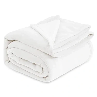 Imagen de Bedsure Manta para sofá, mullida, Polar, cálida y Suave Invierno, sofá XXL, Grande Estar abrazar, 230 x 270 cm, Color Blanco