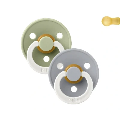 Imagen de 2 Chupetes Nocturnos BIBS Colour Round Sage/Cloud