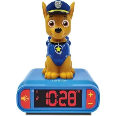 Imagen de Lexibook integrada RL800PA Reloj Despertador La Patrulla Canina de Chase con Pantalla LCD Digital y luz Noche Azul/Rojo, Color