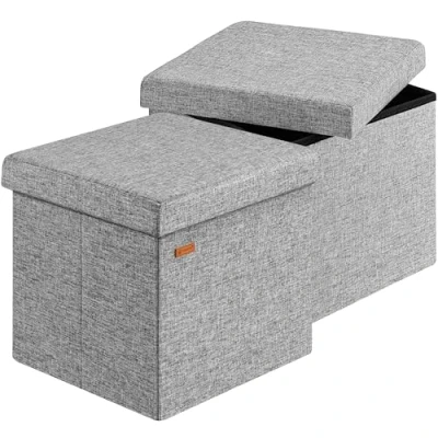 Imagen de Taburete set de 2 gris 38x38x38cm plegable