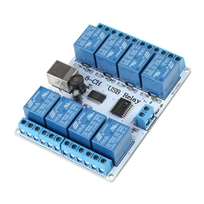 Imagen de Controlador de m¨®dulo placa rel¨ USB tipo B 8 canales DC para rob¨®tica automatizaci¨®n 12V