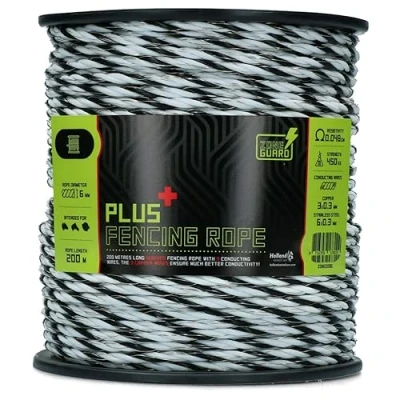 Imagen de Cable de valla ZoneGuard Plus 6 mm Zwart / Wit 200 m