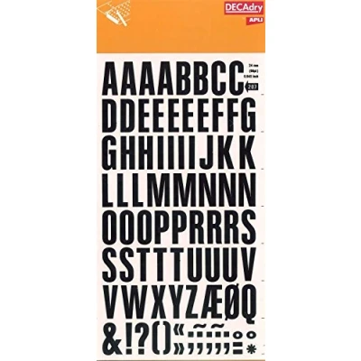Imagen de APLI SDD207F Letras transferibles negras super 24 mm, 86 caracteres