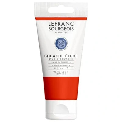 Imagen de Lefranc Bourgeois 301921 Studio Gouache, colores vivos, resistentes a la luz y opacos en tubo de 80 ml Rojo Bermellón