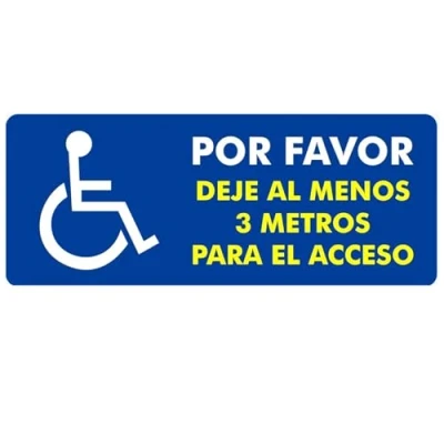 Imagen de Movilideas Pegatina Adhesiva Discapacitado Minusválido por Favor Dejé al Menos 3 Metros para el Acceso1 Unidad Coche Furgoneta Camión Adhesivo (Uso Externo)