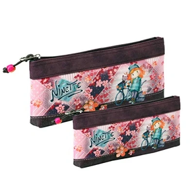 Imagen de Forever Ninette Bicycle Set de Dos Bolsas Aseo, Burdeos, 26 x 15 cm