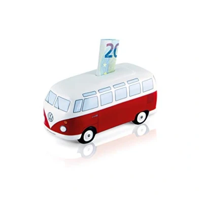 Imagen de BRISA VW Collection Hucha de Cerdito T1 Camper Bus Samba (Classic Bus/Rojo)