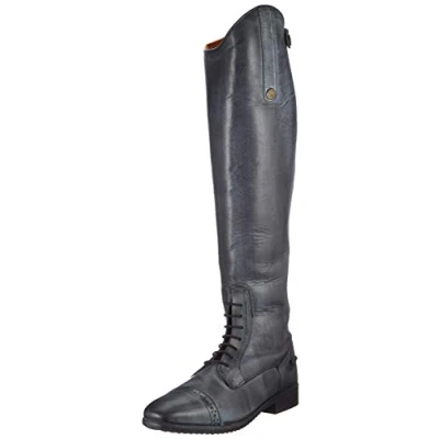 Imagen de HKM SPORTS EQUIPMENT Reitstiefel Valencia Lederreitstiefel Standardlänge/ Weite 3646 Pantalones, Unisex Adulto, Negro/Gris, 41