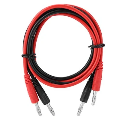 Imagen de Puntas de prueba, P1041 2Pcs 4mm Banana Plug a Cable prueba Multímetro Cables 103cm