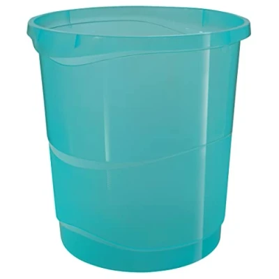 Imagen de Esselte Papelera de 14L Apilable Plástico, Contenedor para Basura y Reciclaje, Casa Oficina, Diseño en Relieve, Gama Colour&#039;Breeze, Azul, 626289
