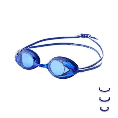 Imagen de Amazon Basics Gafas de natación unisex para adultos, Talla única, color azul