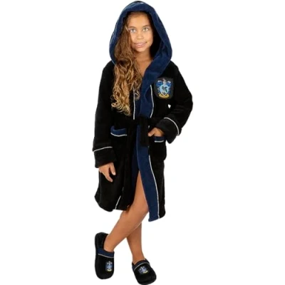 Imagen de Funidelia Bata de Ravenclaw Harry Potter para niño y niña Accesorios &amp; merchandising Regalos originales Navidad, cumpleaños otras celebraciones Talla 5 6 años Azul oscuro