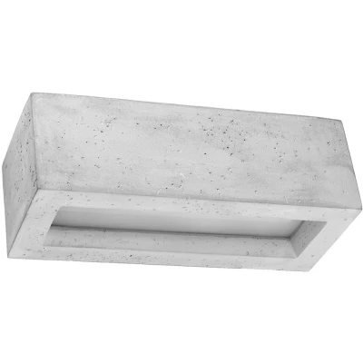 Imagen de SOLLUX Lámpara de hormigón Diseño único Bombilla LED pared loft industrial moderna VEGA Rectángulo 30 cm