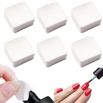 Imagen de 300 Piezas Algodón De uñas Sin pelusa, Almohadilla Para UñAs, Escoria, Residuos, Adecuadas Limpiar El Esmalte Pegamento PestañAs