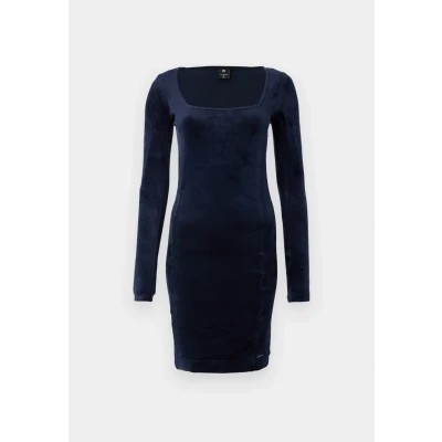 Imagen de G STAR RAW Vestido Ajustado de Terciopelo Informal, Azul Osaka Blue D25040 d422 3873, M Mujeres