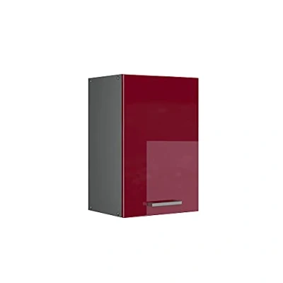 Imagen de Vicco Armario Colgante R Line, Rojo Burdeos Alto Brillo/Antracita, 40 cm