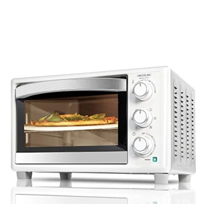 Imagen de Cecotec Horno de Sobremesa Convección 26 L Bake&amp;Toast 610 4Pizza. 1500 W, Especial para Pizza, 6 Funciones, Temperatura regulable, Luz interior, Puerta con doble cristal, Blanco