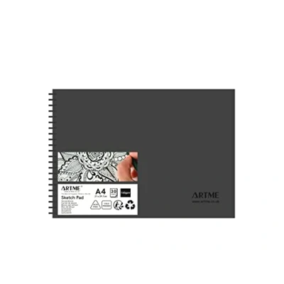 Imagen de Artme Bloc de bocetos A4, 30 hojas (160 g/m²), cuaderno encuadernado en espiral