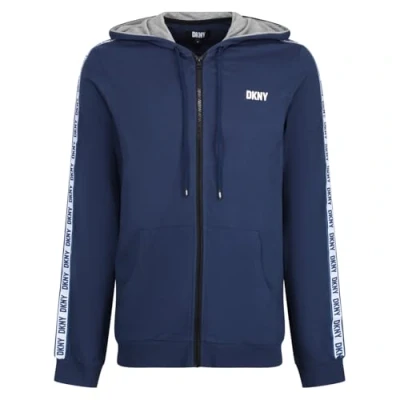 Imagen de DKNY Sudadera con Capucha de Manga Larga Hombre en Azul Marino Detalles Ropa Estar cómoda y súper Suave Bolsillos Profundos Mangas puños 100% algodón.