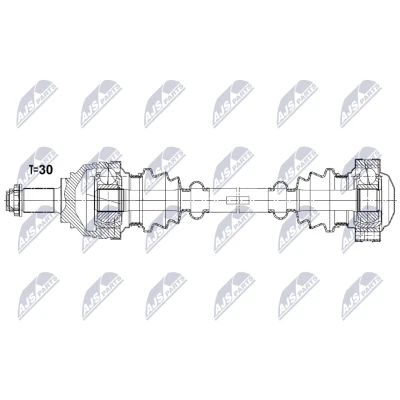 Imagen de NTY NPW BM 210 Árbol de transmisión Eje trasero izquierda, trasero, derecha 643mm Caja cambios manual BMW: X5 (E53) 3.0 d, 4.6 is, i