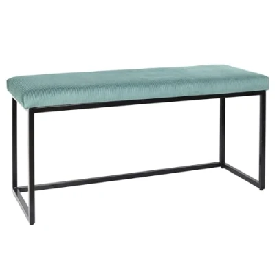 Imagen de THE HOME DECO FACTORY HD6837 Banco 100x39 H.49 CM, Polyester, Azul Pato, 100.00 x 39.00 49.00 cm
