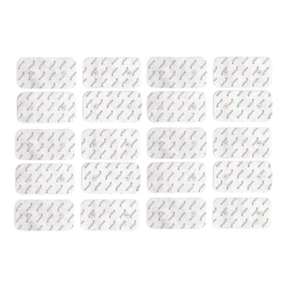 Imagen de 20 electrodos axion de 10x5 cm Compatibles con electroestimuladores COMPEX Parches recambio para TENS y EMS reutilizables autoadhesivos conector botón 3,75 mm