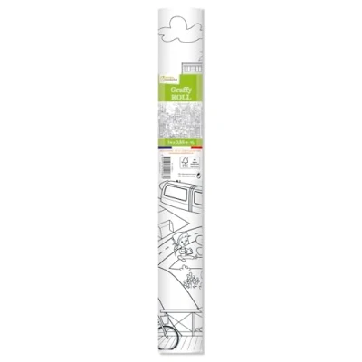Imagen de Clairefontaine ES Avenue Mandarine gy083 C graffy Roll 90 g, rollos de papel para colorear, Póster 5 m x 0,35 m, fieltro y schreibstifte Adecuado, 1 pieza, Ciudad diseño ecológico