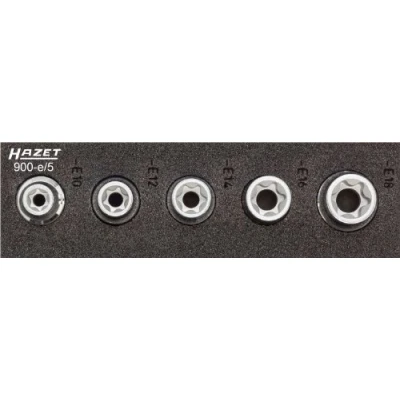 Imagen de HAZET TORX , Safety Insert System 900 E/5 Juego de tubos 5 Acero cromo vanadio cuadrado