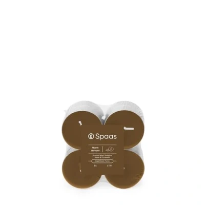 Imagen de Spaas Maxivelas de té perfumadas, 10 h, paquete 8 unidades, aroma Warm Wonder
