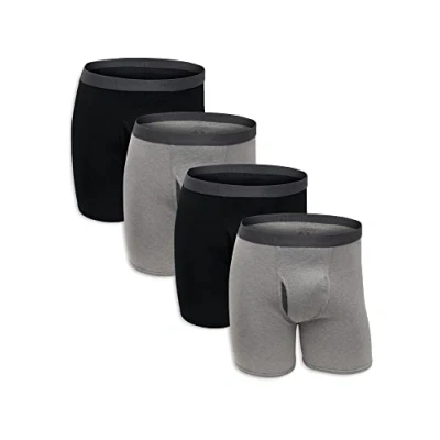 Imagen de Fruit of the Loom Calzoncillos Tipo bóxer Coolzone prémium Ropa Interior de Hombres, Negro/Gris (Paquete 4), L