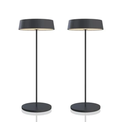 Imagen de Palmina 901,Lámpara de mesa inalámbrica Led 4400mah,candeeiro cabeceira, Lampara Portatil Recargable Para Uso Interior/Exterior Apta Cena,Lectura,Dormitorio, Y Mucho Más/Negro 2PZ